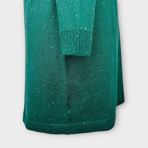 Talbots Supersoft Johnny Collar Sweater Dress Forest Green Petite Large Holiday - Picture 9 of 14